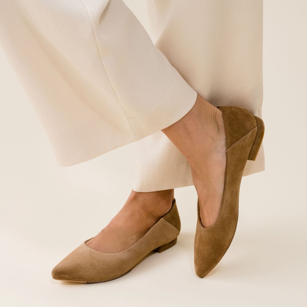 Nisolo new in box Fina Pointed Toe Flat in‎ suede